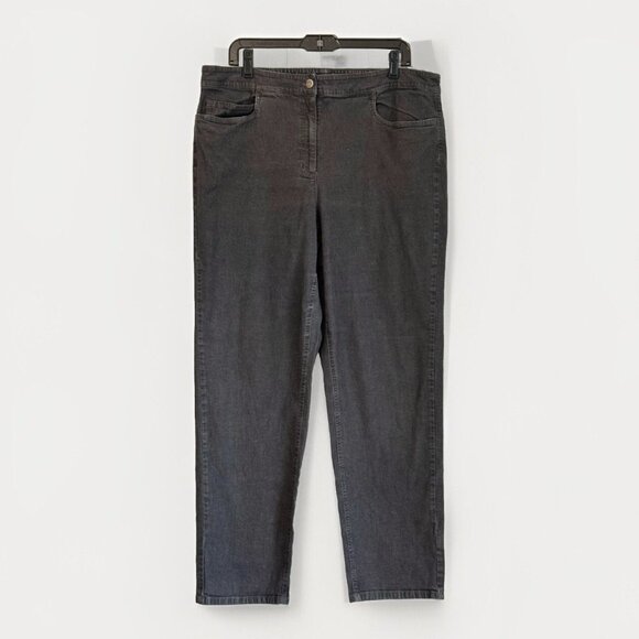 Vtg Eileen Fisher Women Denim Pants Sz 1X Charcoal Gray Straight Leg Minimalist - Picture 1 of 7